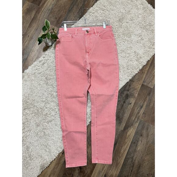 LOFT Size 6 / 28 Pink High Waisted Ankle Length Skinny Jeans - Picture 1 of 6